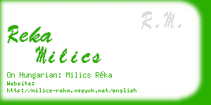reka milics business card