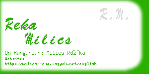 reka milics business card